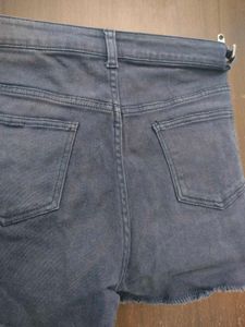 dark blue denim shorts
