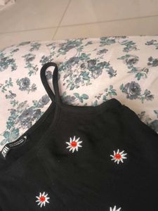 Zara Black Floral Tank Top