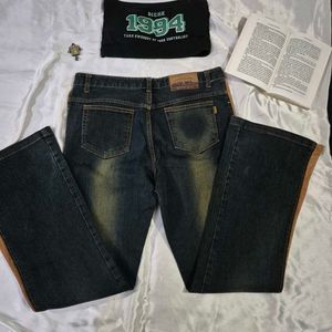 Bootcut Y2K Denim With Leather Sides