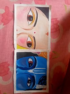 Arcylic Radha Krishna Painting