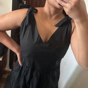 Black Summer Dress With Knotted Straps