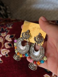 Boho Colorful Jhumka Earrings