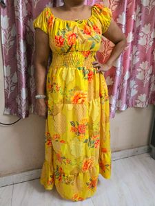 Mustard Yellow Tired Dress