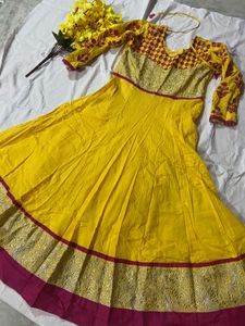 Yellow Gown For Haldi Function