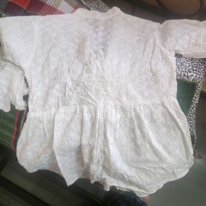 white anarkali short kurti