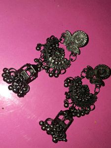Oxidized Jhumka Earrings