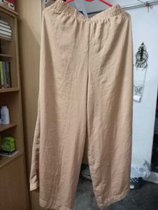 Beige Wide Leg Lounge Pants