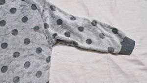 Cozy Gray Polka Dot Sweatshirt