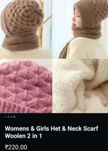 Woolen Hat &amp; Scarf Set - 2 in 1