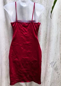 I. Red Ruched Bodycon Dress