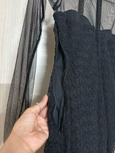 Sheer Sleeve Bodycon Dress