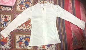 Elegant White Formal Shirt-Style Top