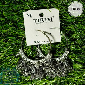 Silver Jhumka Hoop Earrings