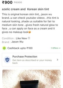 azelic cream and  Korean skin tint
