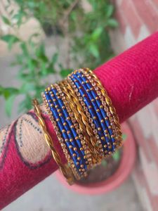Metal And Thread Combination Bangles
