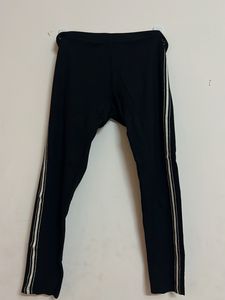Black Trouse With Side Glittery Strips