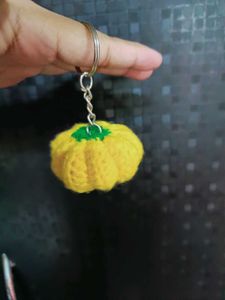 Cute Crochet Fruit &amp; Veggie Keychain Set
