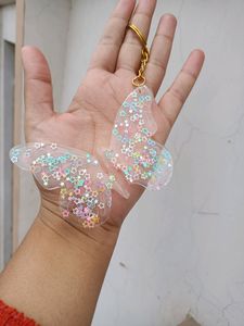 Resin Beautiful Butterfly Keychain
