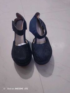 Nevu Blue  Platform Heels