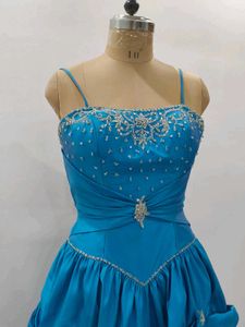 Teal Satin Formal Dress