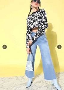 Wide Leg Denim Jeans