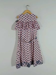 Pink Printed Dress For Girl&#39;s