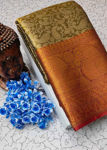 Orange Banarasi Silk Saree