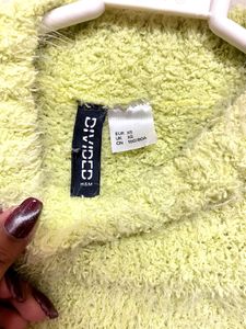 Fuzzy Green Cropped Sweater