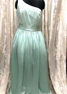Aquamarine Colour One Shoulder Long Gown