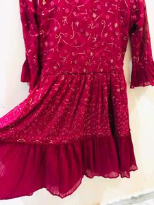 Maroon Embellished Dress