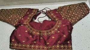 Embroidered Maroon Blouse