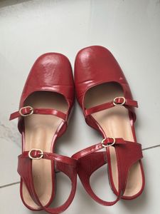 Red Slingback Flats- Mary Jane