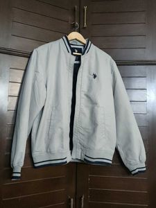 US Polo Assn. Men Grey Blue Bomber Jacket