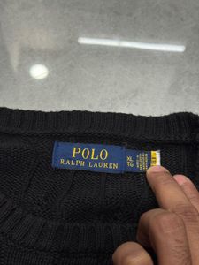 Ralph Lauren Black Cable-Knit Sweater