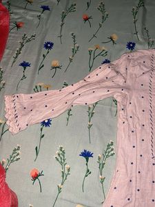 Embroidered Floral Print Kurti