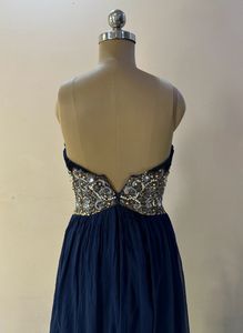 Navy Blue Embellished Dress