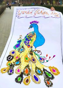 beautiful peacock drawing poster made by real DAL.