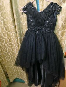 Elegant Black Party Wear High Low Dress
