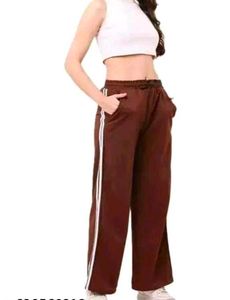 Brown Track Pants with Stripes