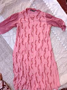 Pink Floral Kurta
