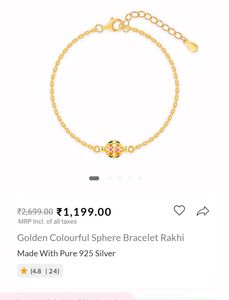 Giva 925 Real Silver Sphere Bracelet(Golden Color)