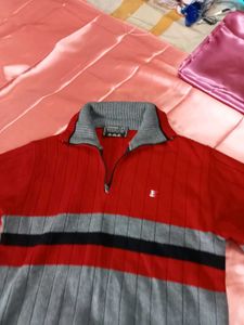 Stylish Red &amp; Gray Sweater