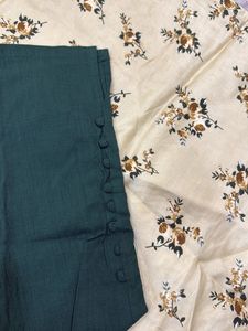 Boat Neck Kurti And Straight Pant Set