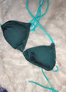 Blue And Black Bikini Top