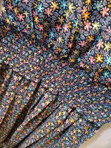 Floral Print Smocked Waist Dress