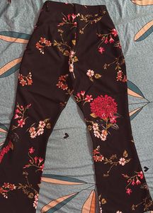 Floral Print Wide Leg Pants