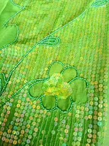 Green Embroided Saree
