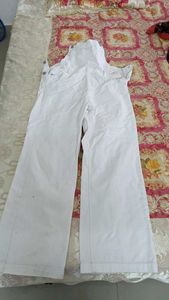 White Denim Overalls