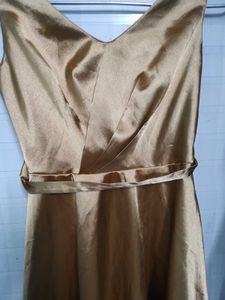 Golden Satin Party Dress