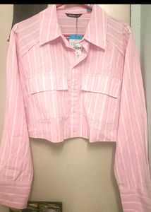 Trendy Pink Crop Shirt👕